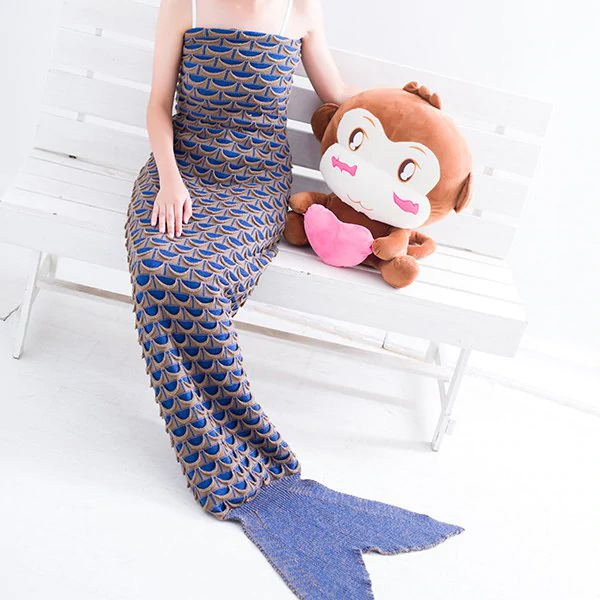 Fish Scale Warmth Comfortable Sofa Wrap Mermaid Blanket