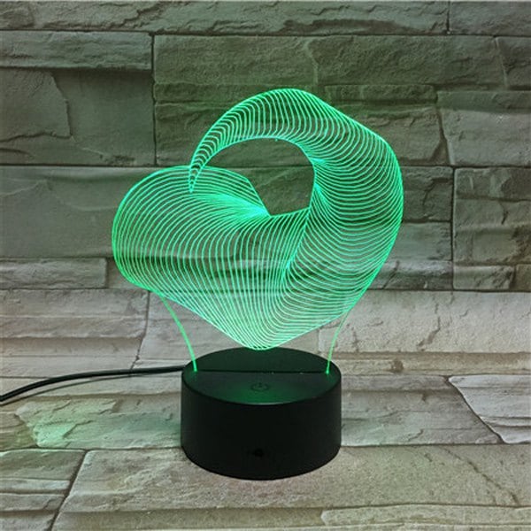 Ox Horn Shape Color Changing 3D Visual LED Touching Night Light