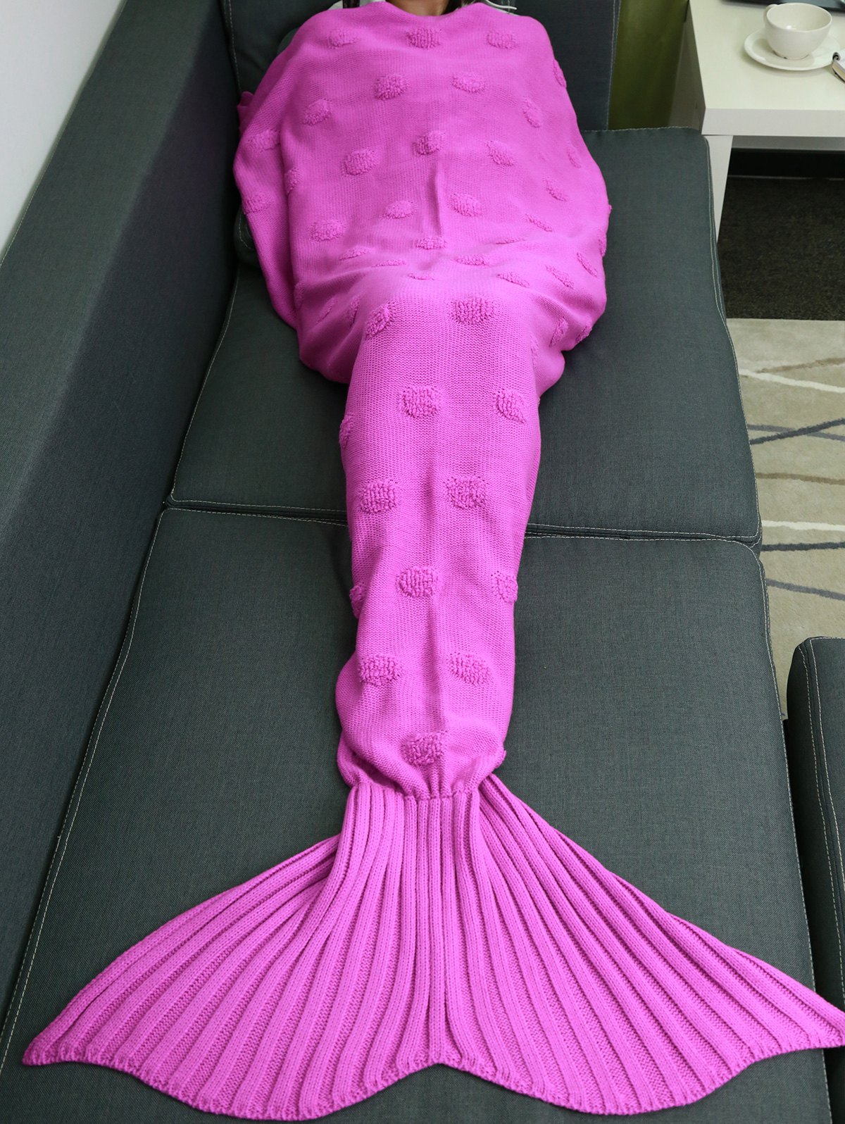 Handmade Crochet Sleeping Bag Wrap Sofa Mermaid Blanket