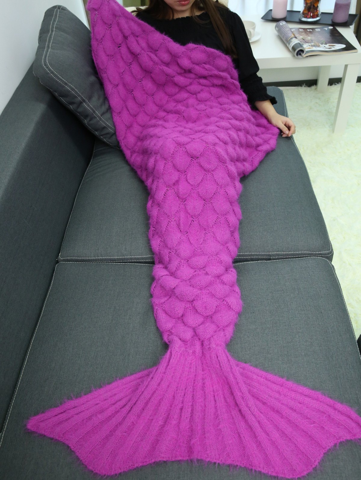 Warmth Crochet Sleeping Bag Wrap Mermaid Blanket