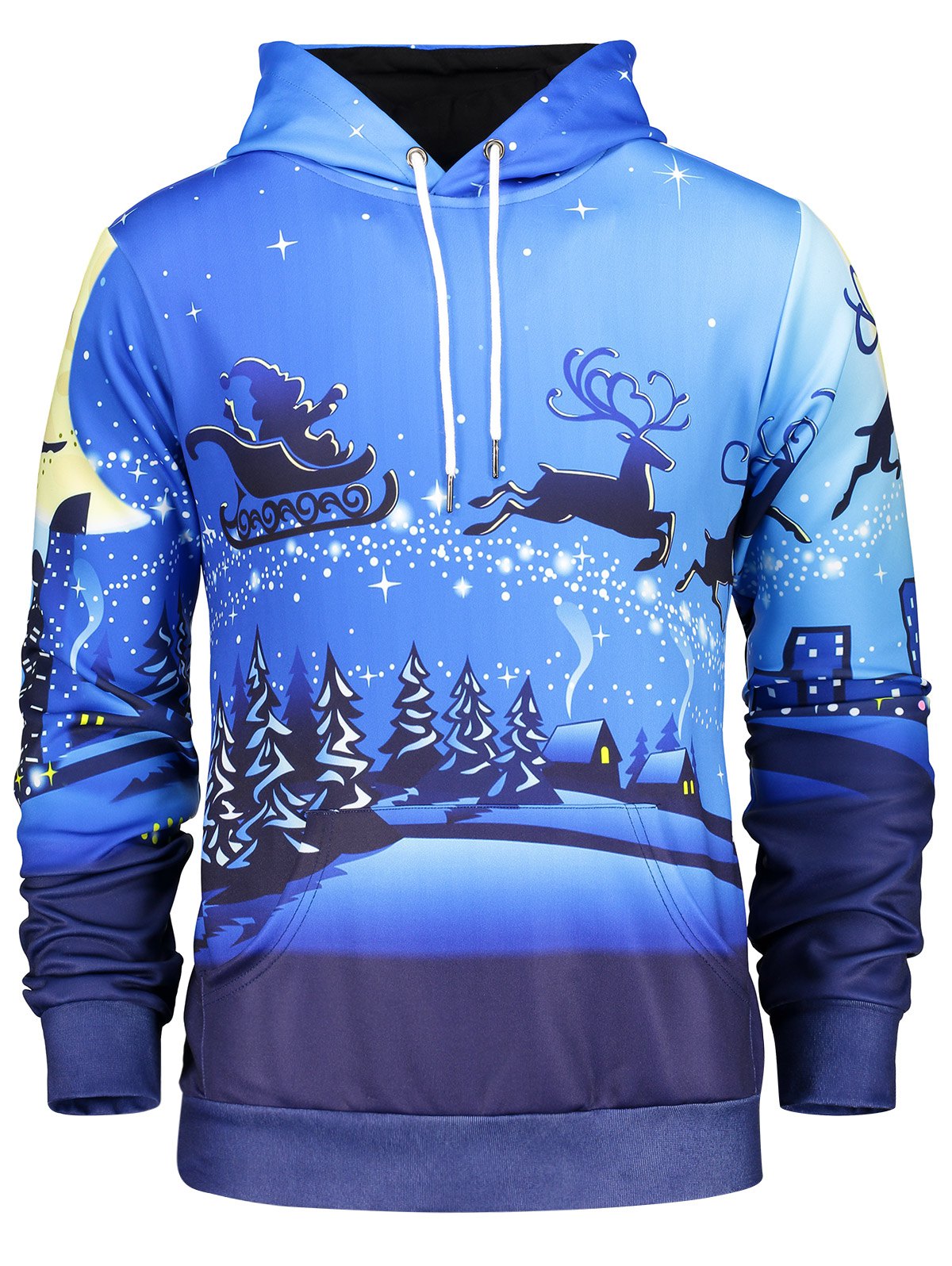 Pocket Front Long Sleeve Christmas Hoodie