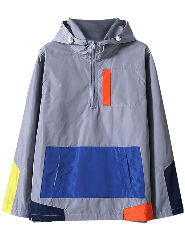 Colorblocked Half Zip Windbreaker Jacket