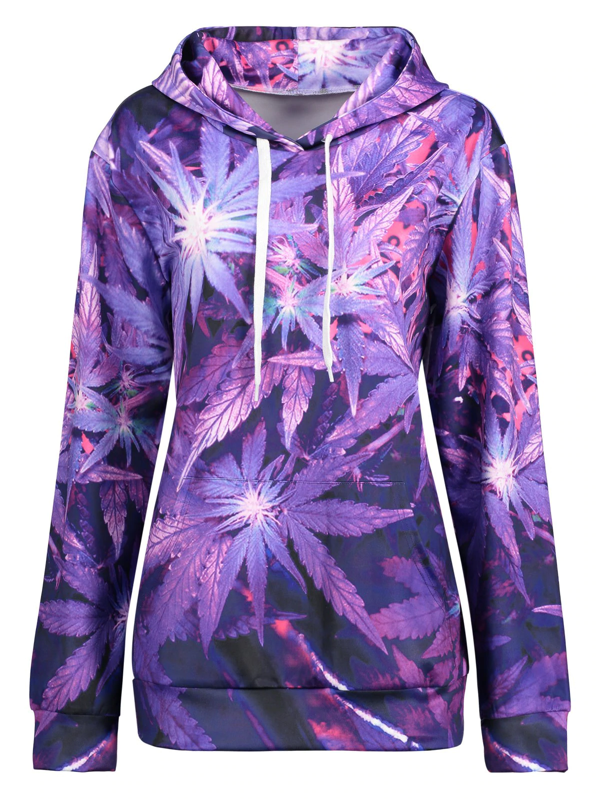 3D Leaves Kangaroo Pocket Hoodie