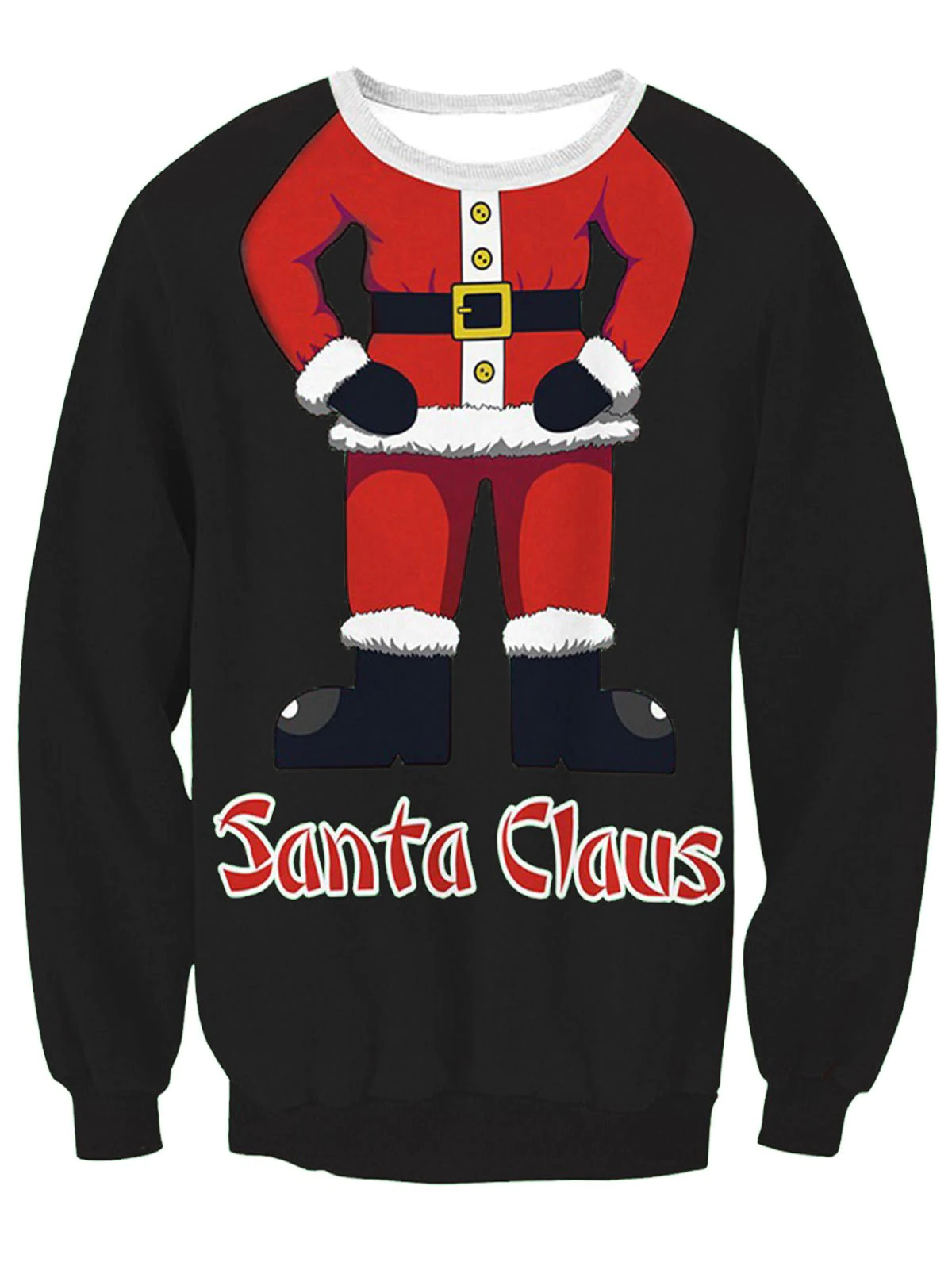 Santa Claus Body 3D Print Pullover Sweatshirt