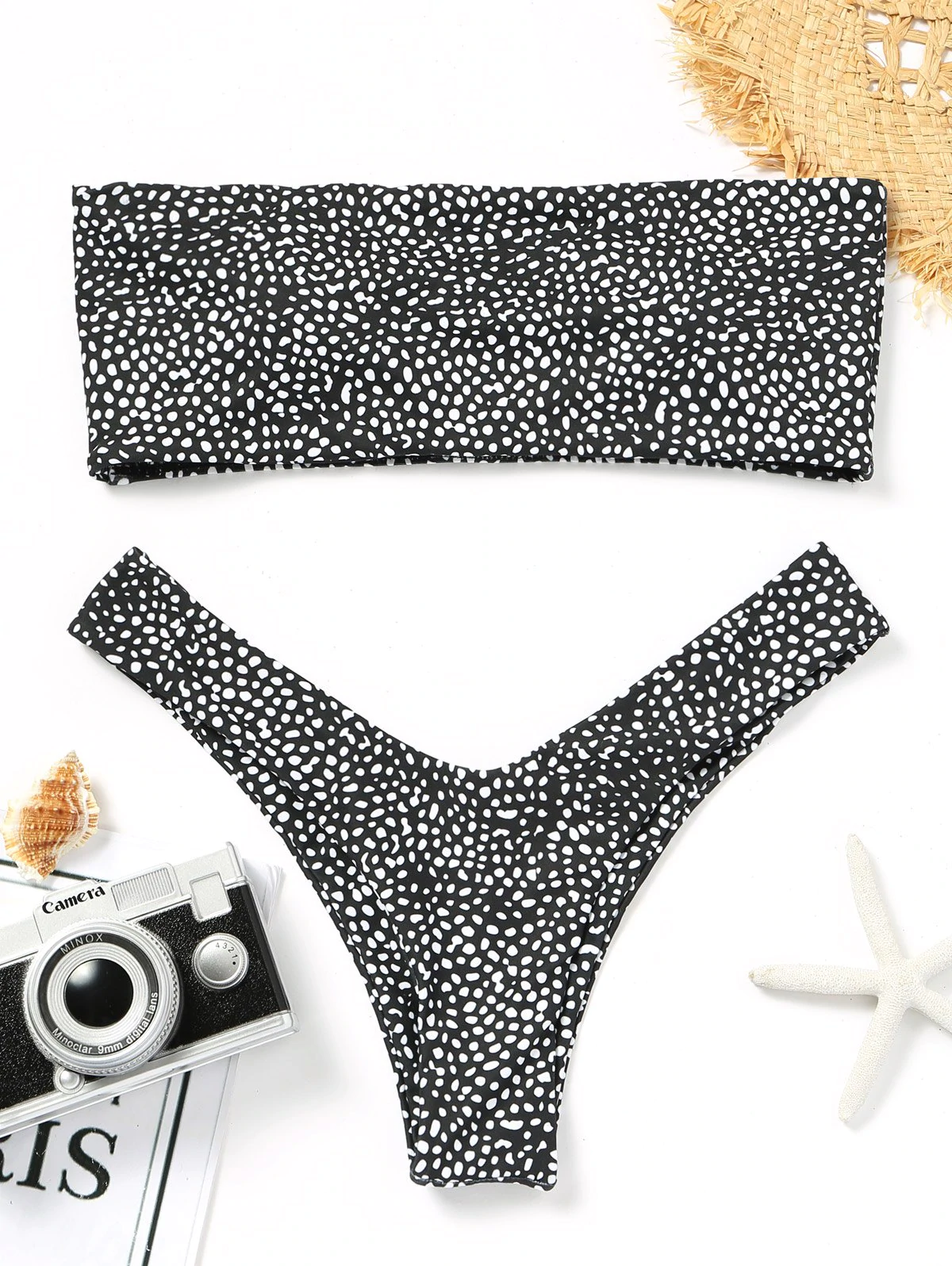 Leopard Print Thong Bandeau Bikini