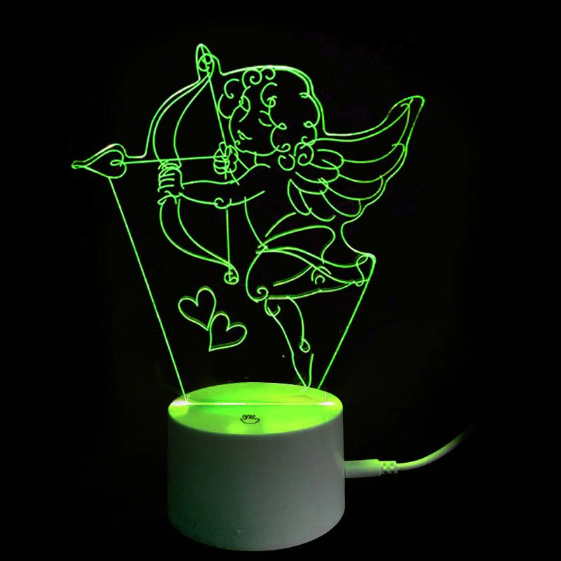 Valentine's Day 3D Cupid's Bow USB Charging LED Touch Night Ligh