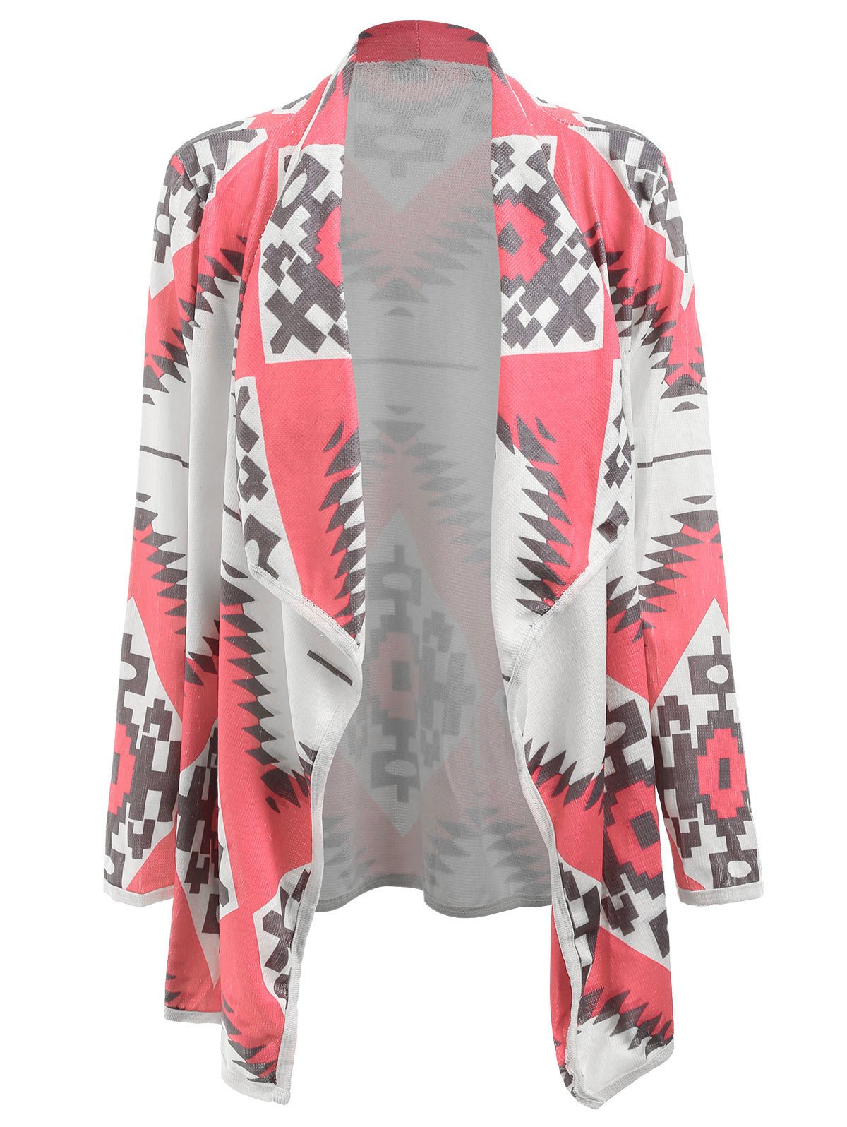 Stylish Long Sleeve Turn-Down Collar Geometric Print Women's Car