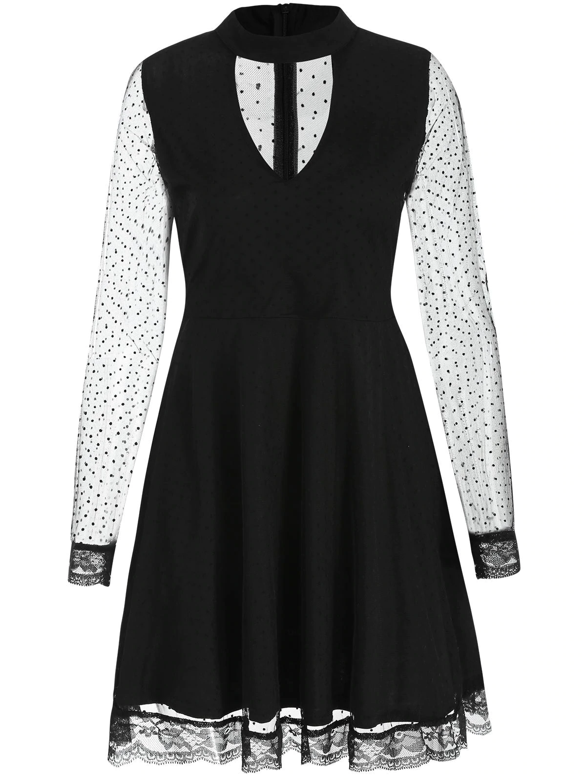 See Thru Mesh Skater Dress