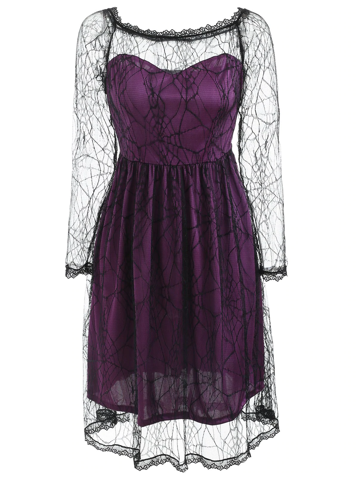 Halloween Spider Web Lace Dress