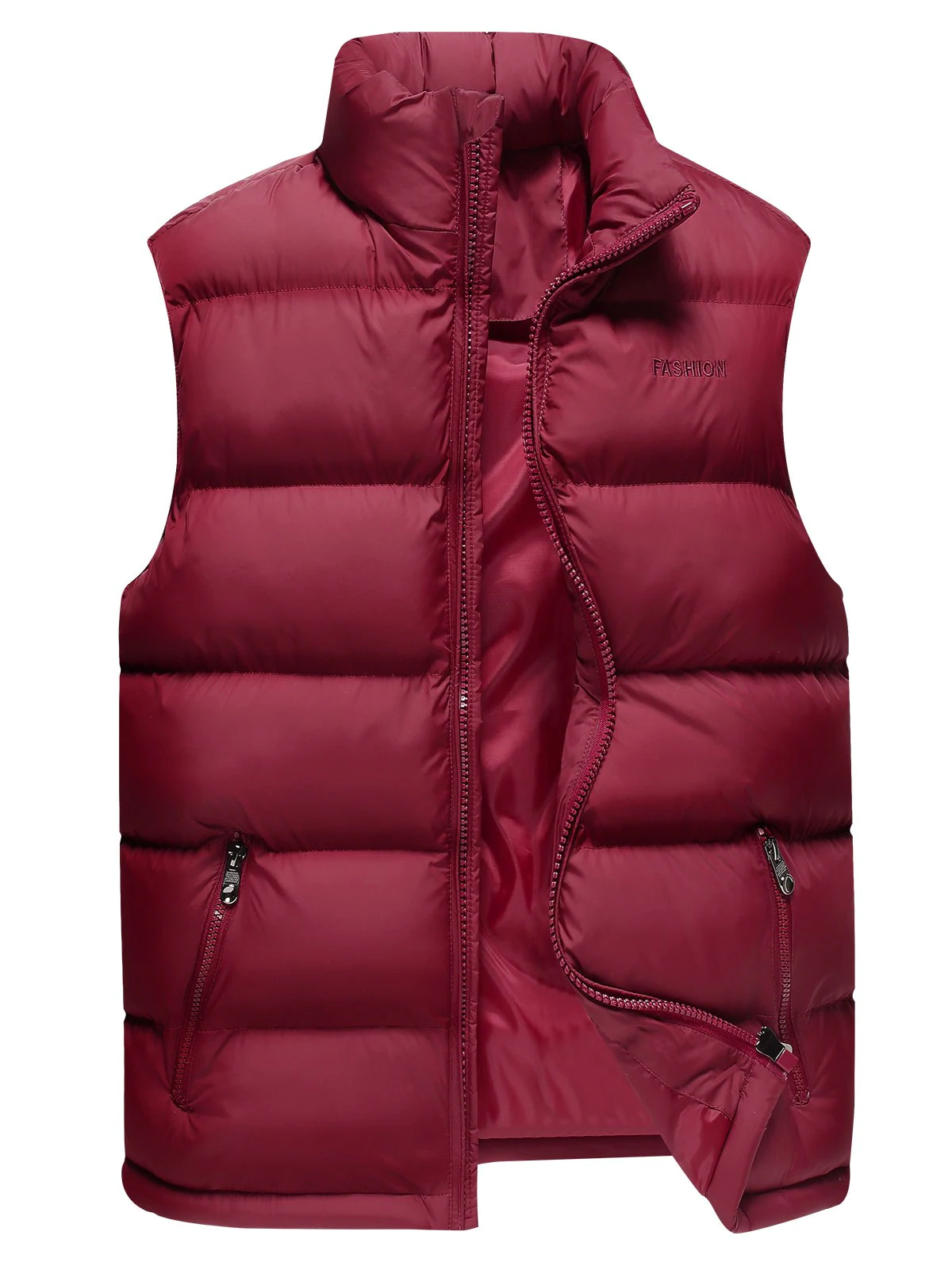 Sleeveless Cotton-Padded Zip Up Vest