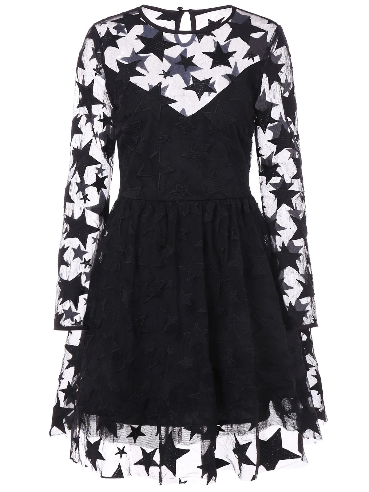 Stars Lace Flare Dress