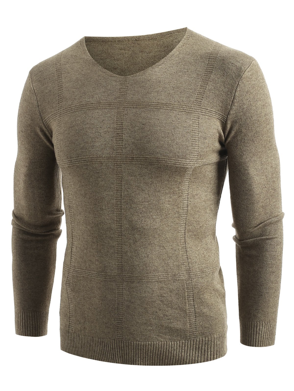 Solid V Neck Pullover Sweater