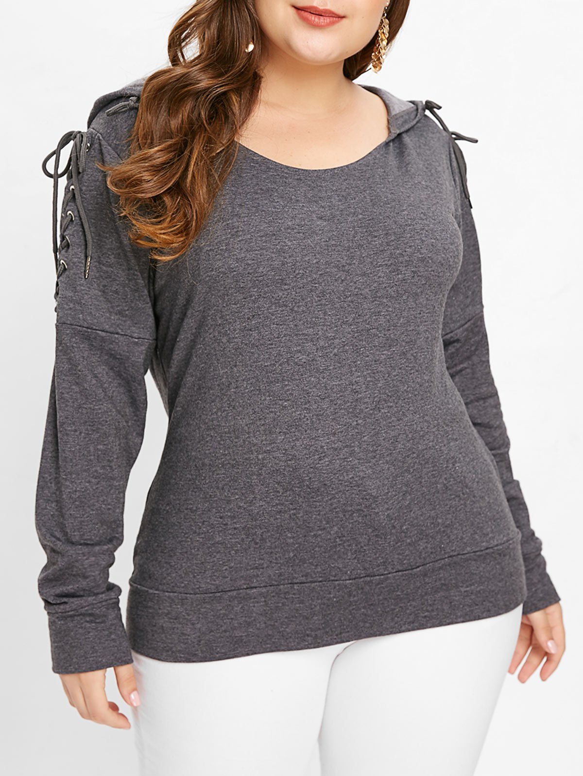 Plus Size Drop Shoulder Hoodie