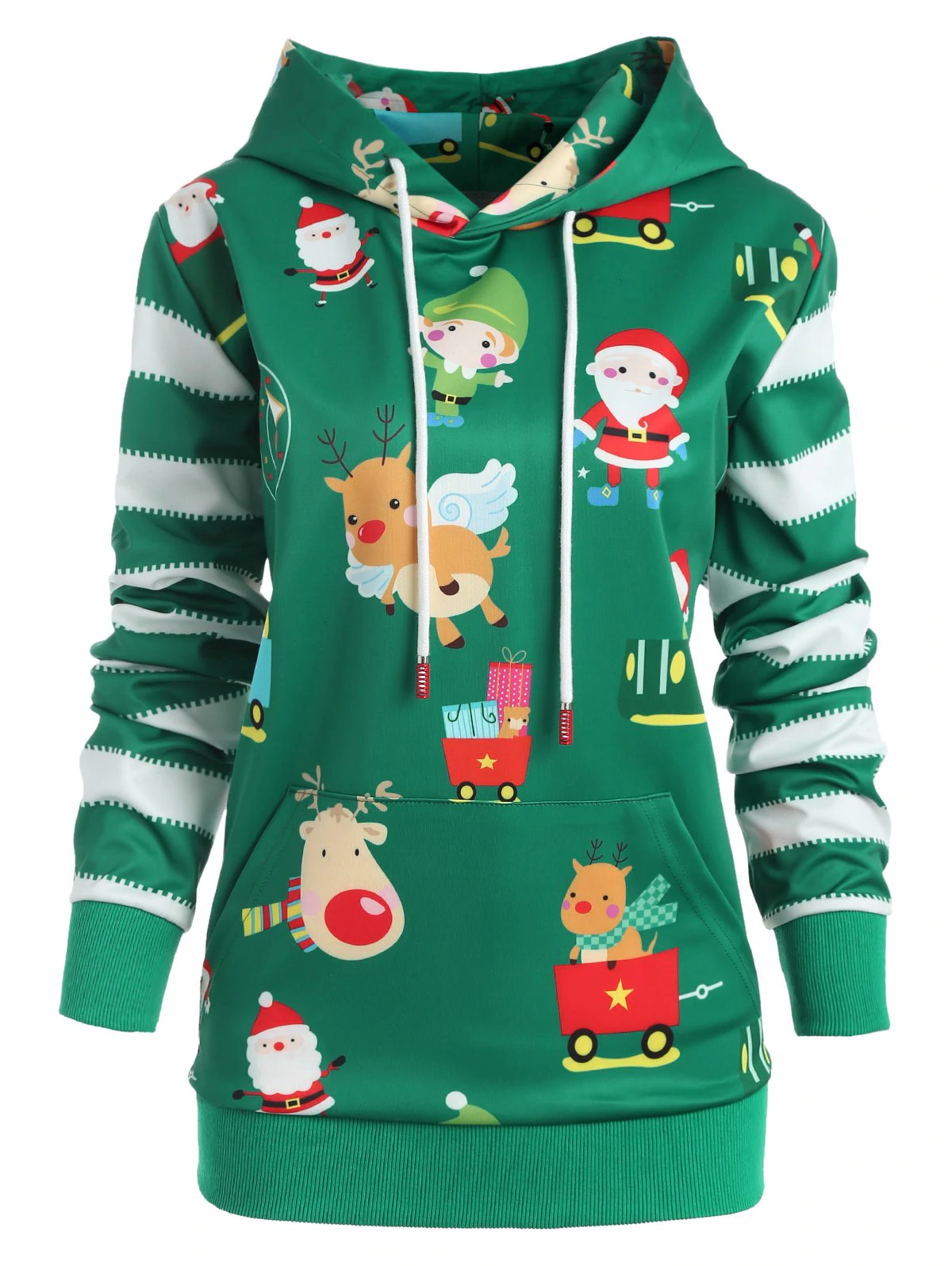 Plus Size Reindeer Christmas Hoodie