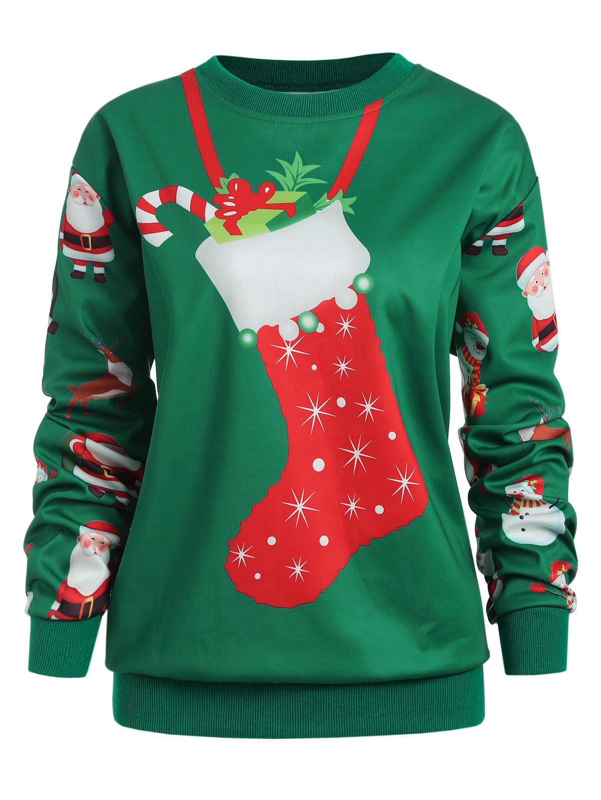 Christmas Socks Print Plus Size Sweatshirt