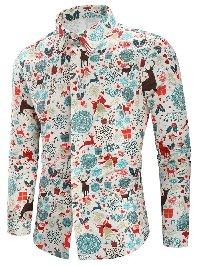 Christmas Print Casual Shirt