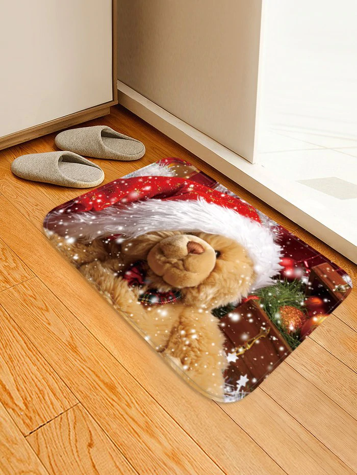 Christmas Bear Pattern Water Absorption Area Rug