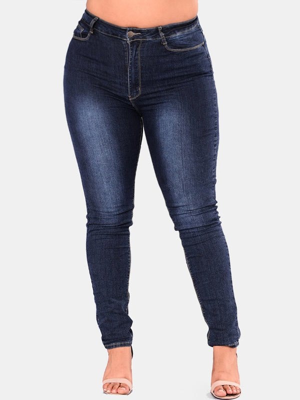 Plus Size High Waisted Skinny Jeans