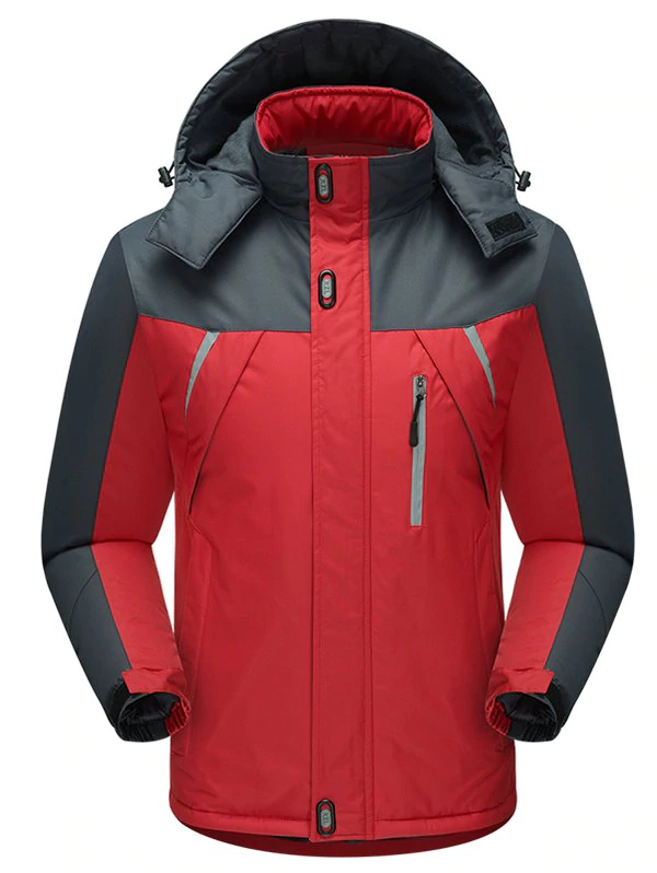 Contract Color Outdoor Climbing Hooded Padded Jacket