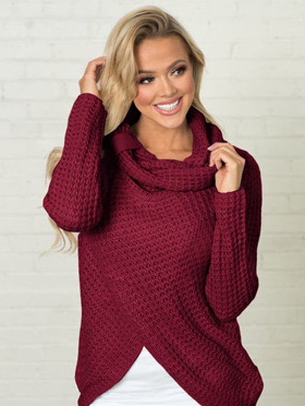 Women Long Sleeve Fashionable Knitting Sweater