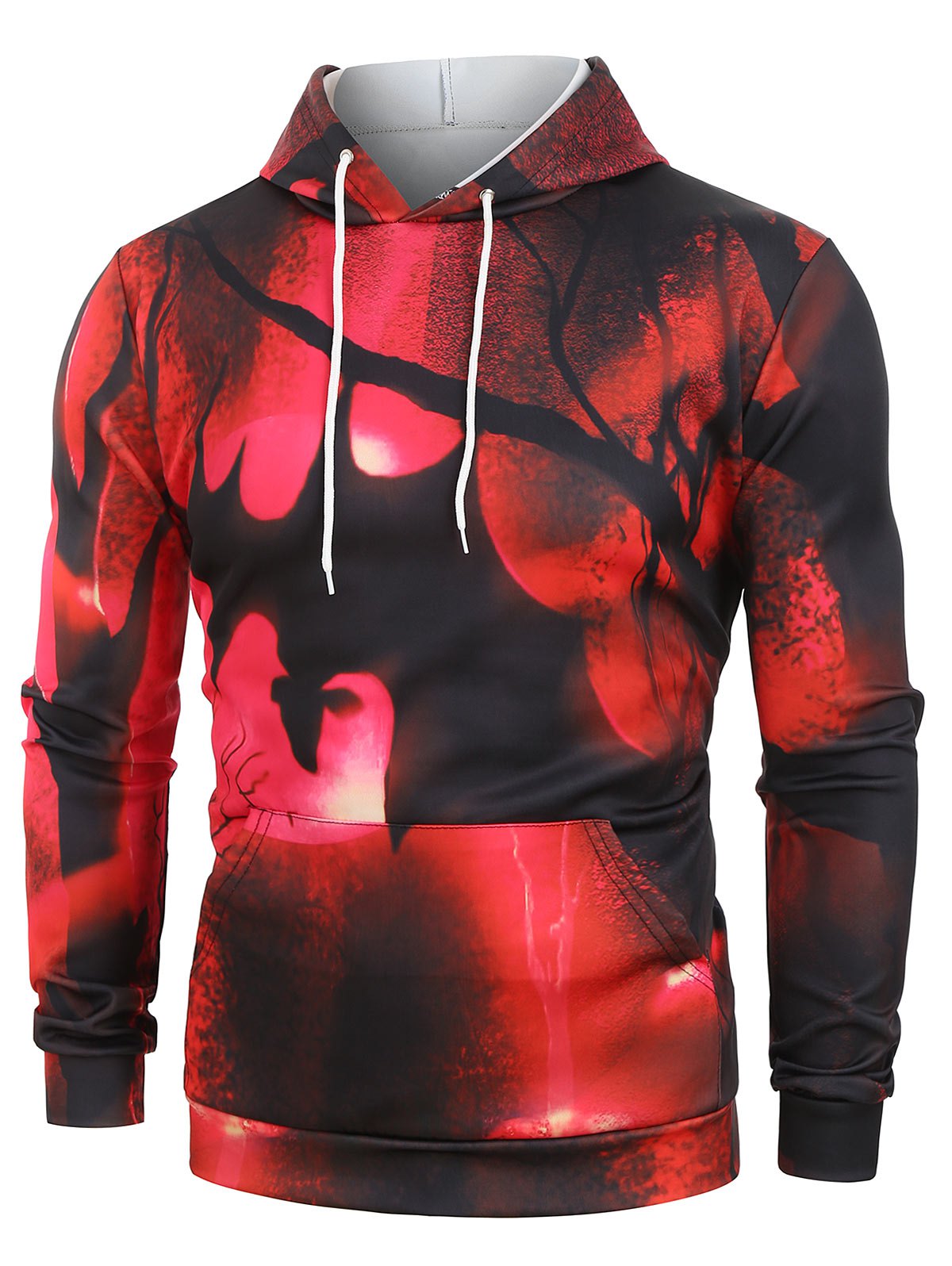 Halloween Bat Graphic Kangaroo Pocket Hoodie