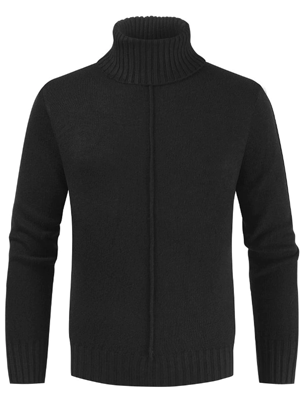 Casual Style Solid Color Turtleneck Sweater