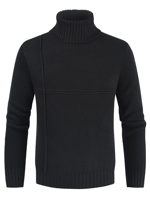 Solid Color Casual Turtleneck Sweater