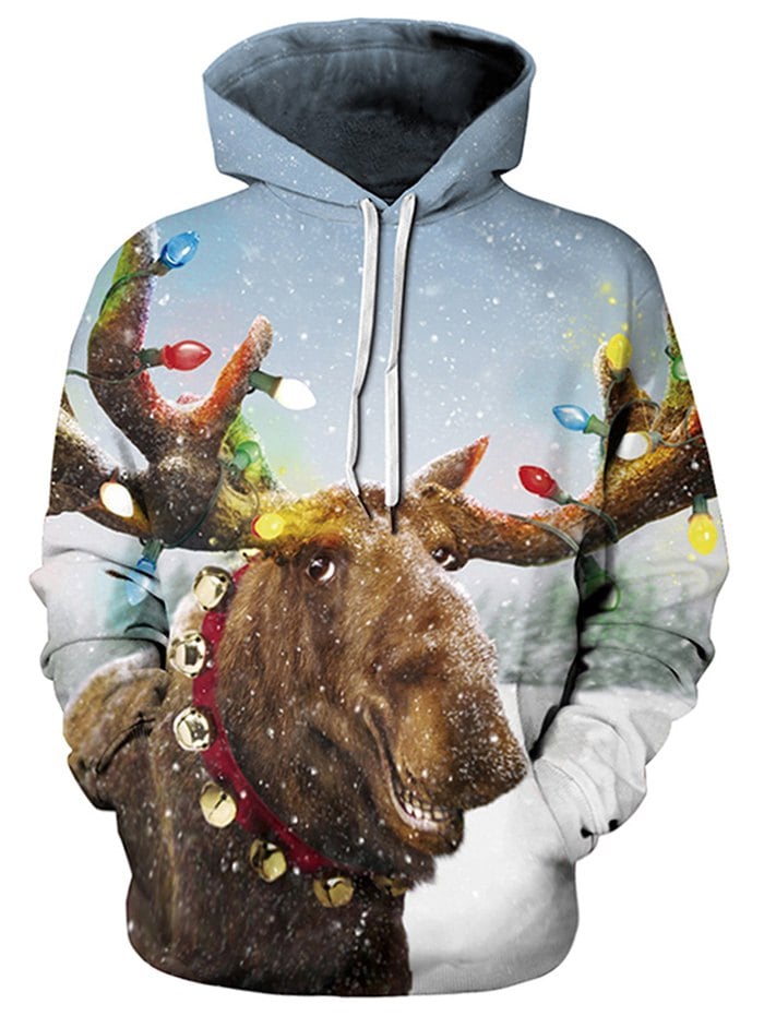 Wapiti Pattern Pocket Hoodie