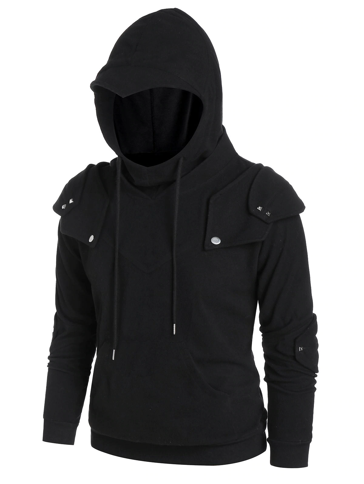 Kangaroo Pocket Rivets Knight Soldier Hoodie