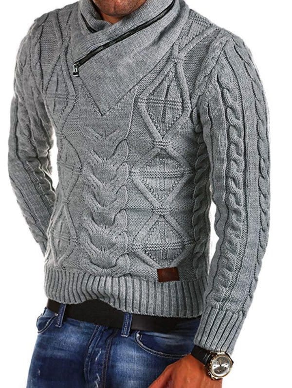 able Knit Zipper Turtleneck Sweater