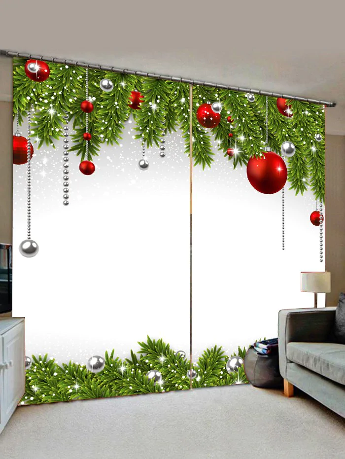 Christmas Ball Pattern Window Curtains