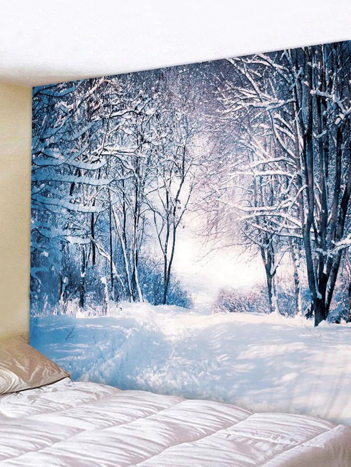 Christmas Snow Forest 3D Print Wall Tapestry