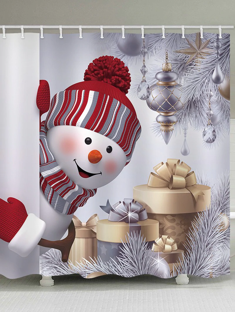 Snowman Waterproof Shower Curtain