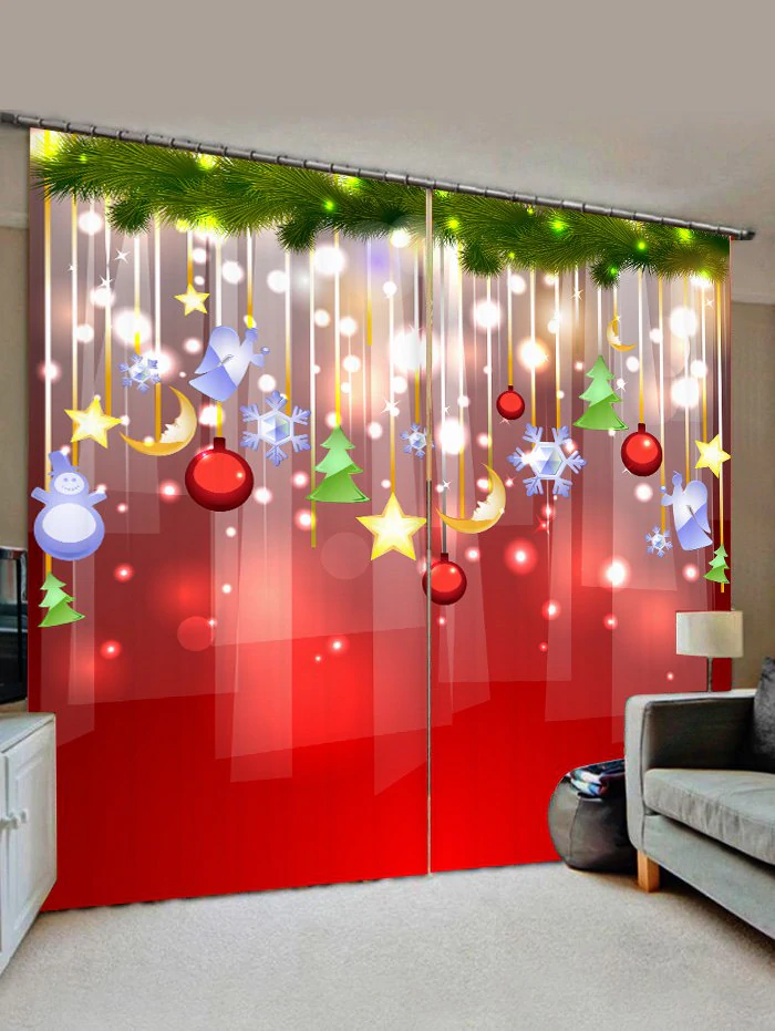 Christmas Star Pattern Window Curtains