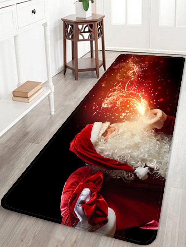 Christmas Santa Claus Patterned Water Absorption Area Rug