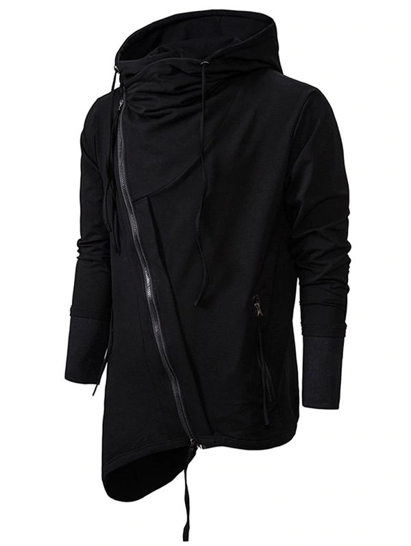 Plain Asymmetric Gothic Hoodie