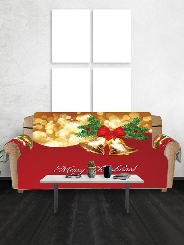 Merry Christmas Bell Printed Couch Cover