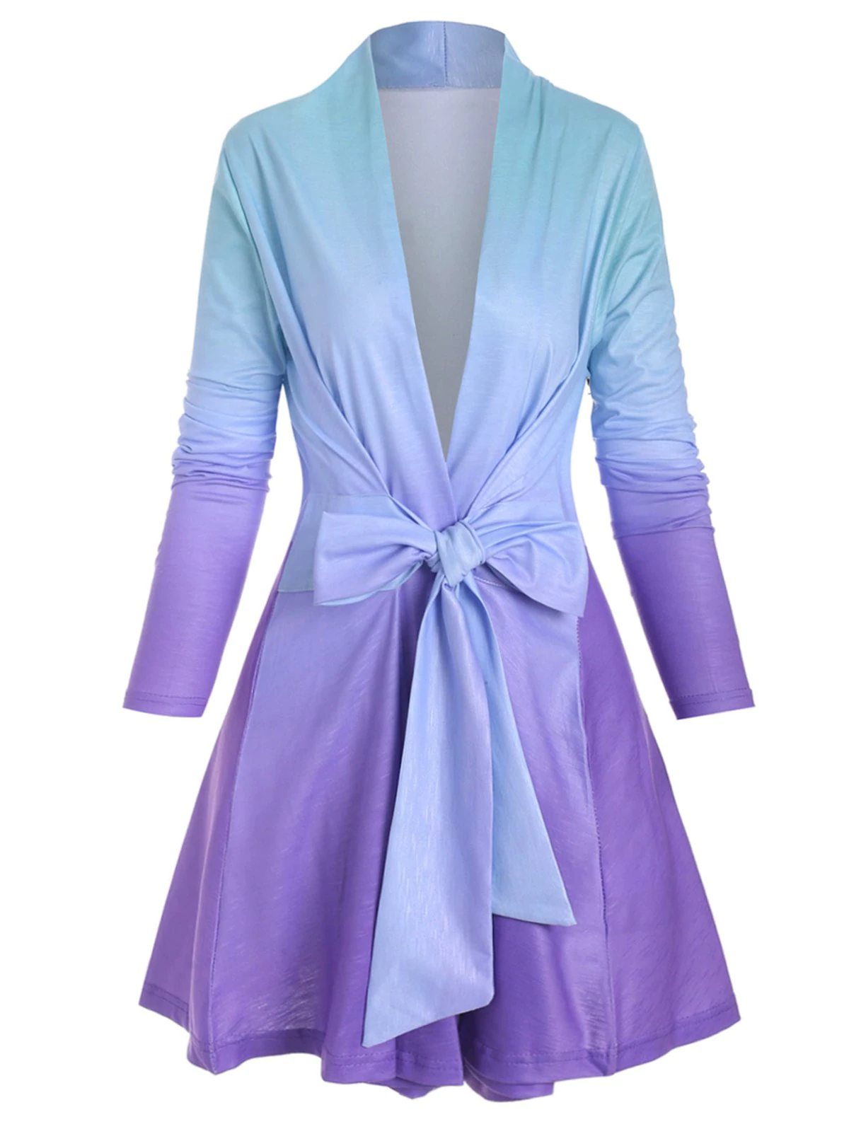 Plus Size Ombre Color Wrap Jacket