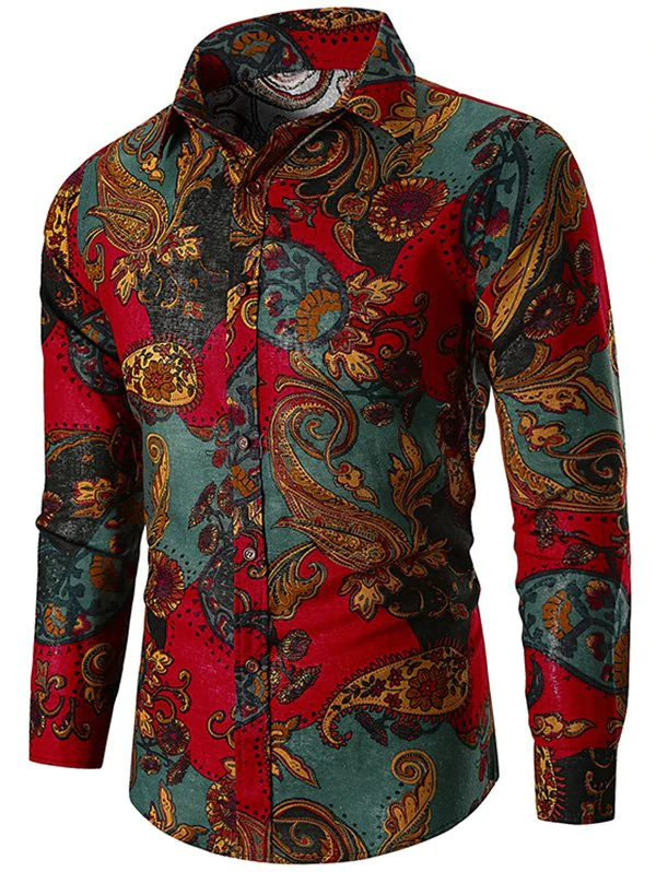 nic Paisley Print Button Up Shirt