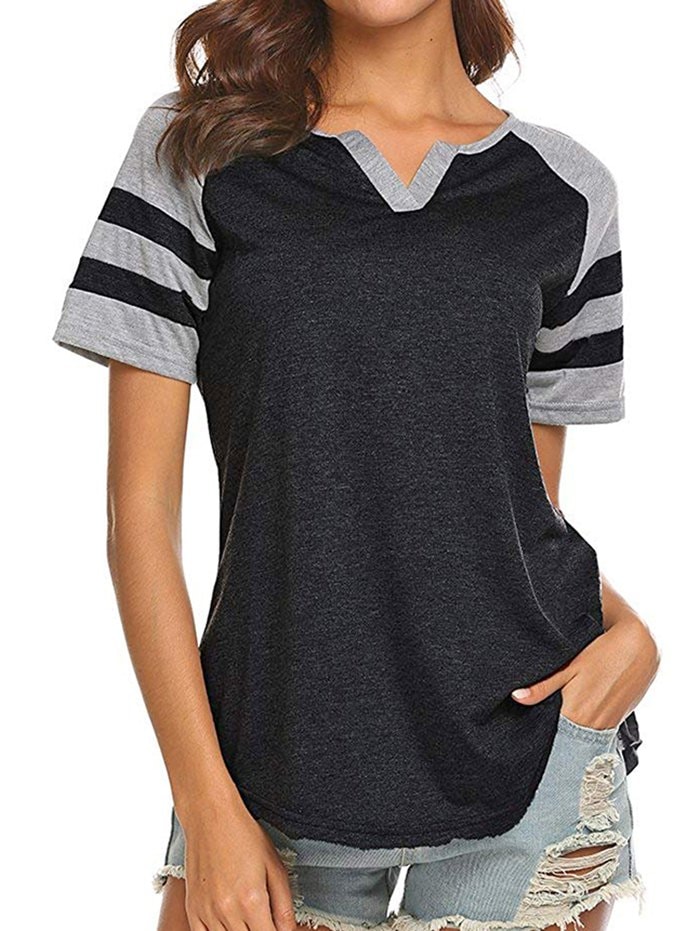 V-notch Raglan Sleeve Top