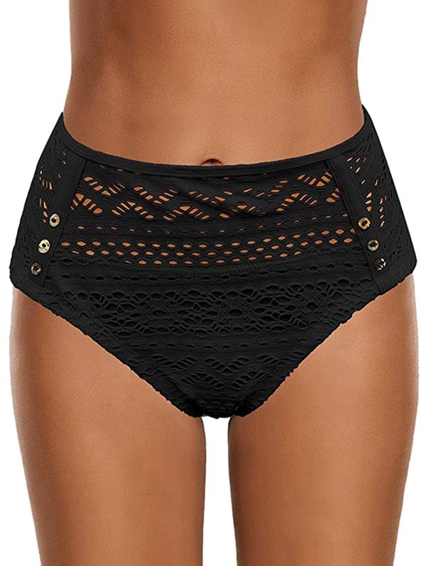 Perforated High Waisted Swim Bottom