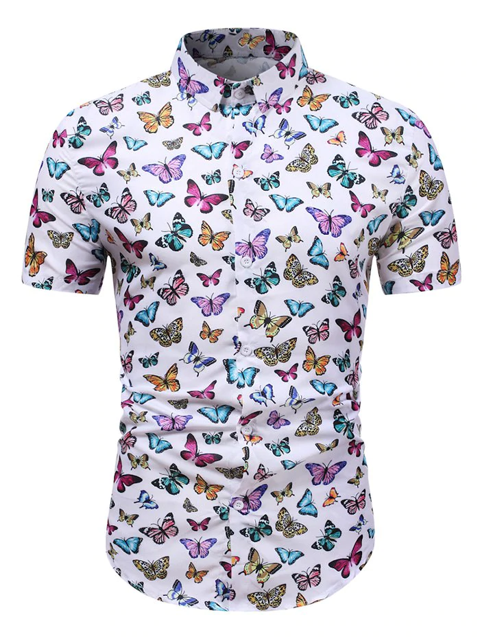 Butterfly Allover Print Vacation Shirt