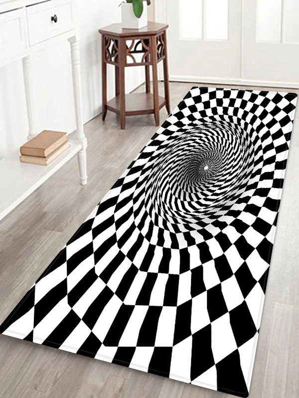 3D Plaid Hole Patterned Water Absorption Area Rug