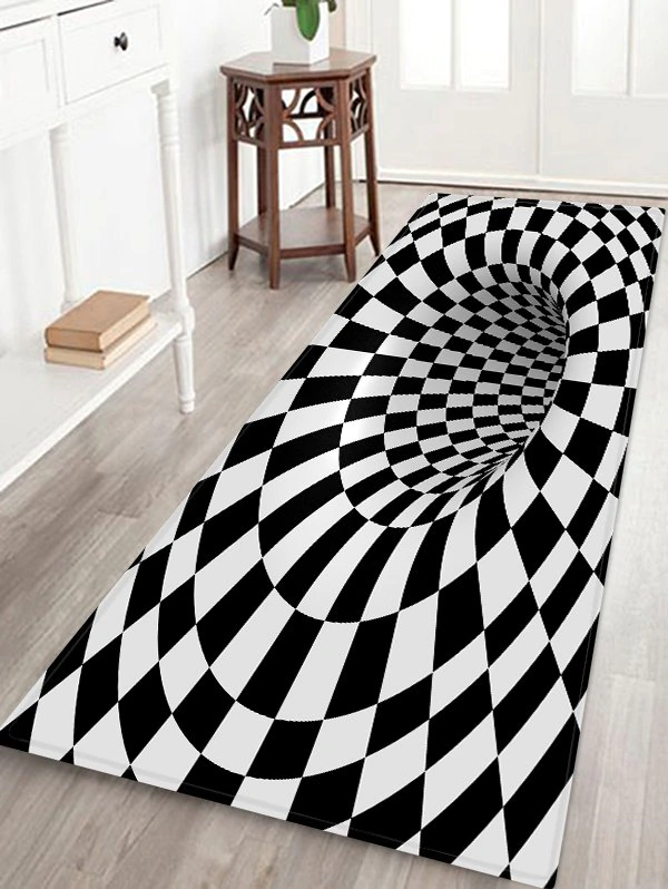 3D Plaid Hole Pattern Water Absorption Area Rug