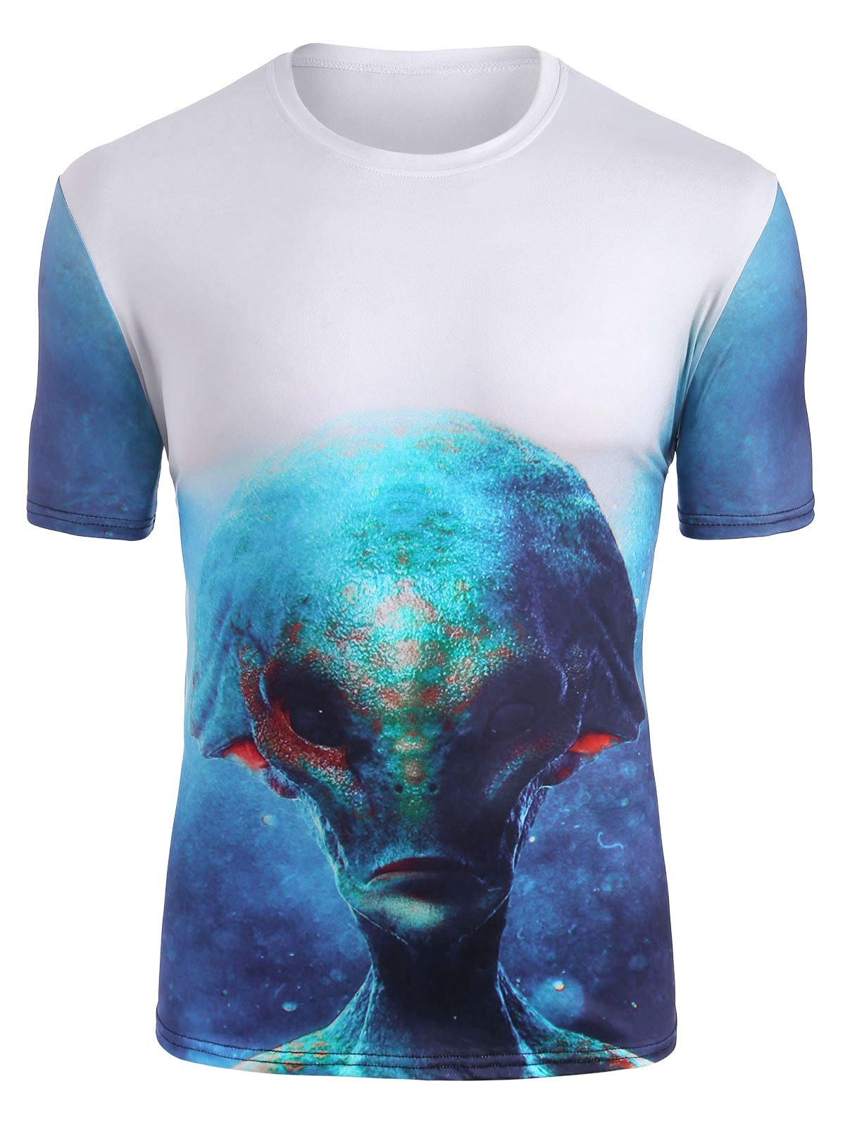 Abstract Alien Graphic Crew Neck Casual T Shirt