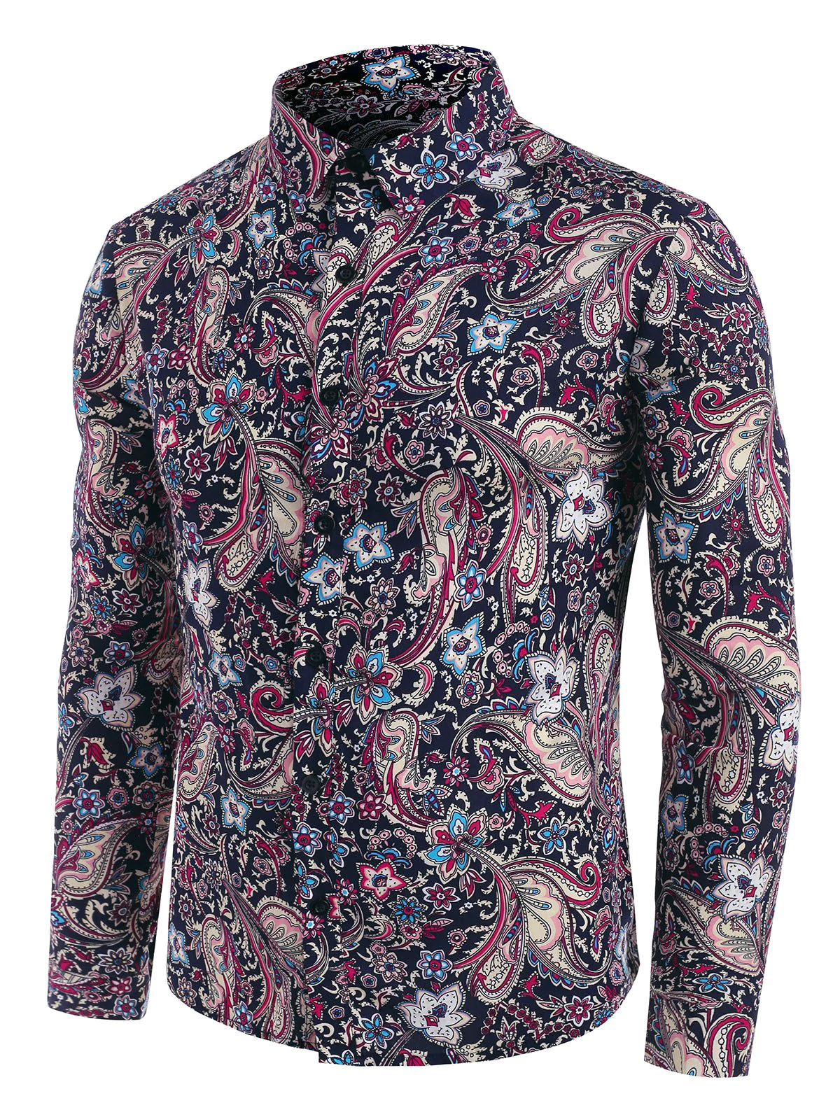 Floral Paisley Print Button Down Shirt