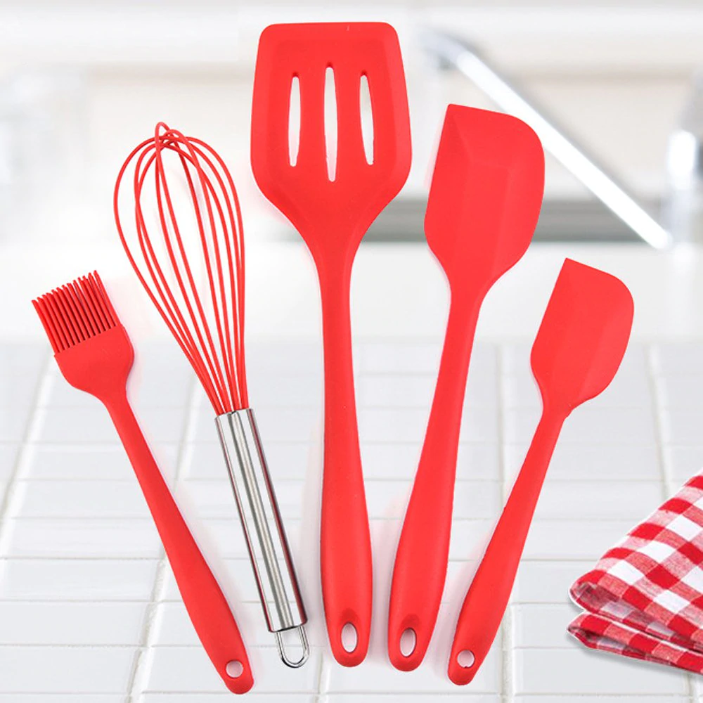 5PCS Silicone Kitchen Utensil Non-stick Cooking Tools