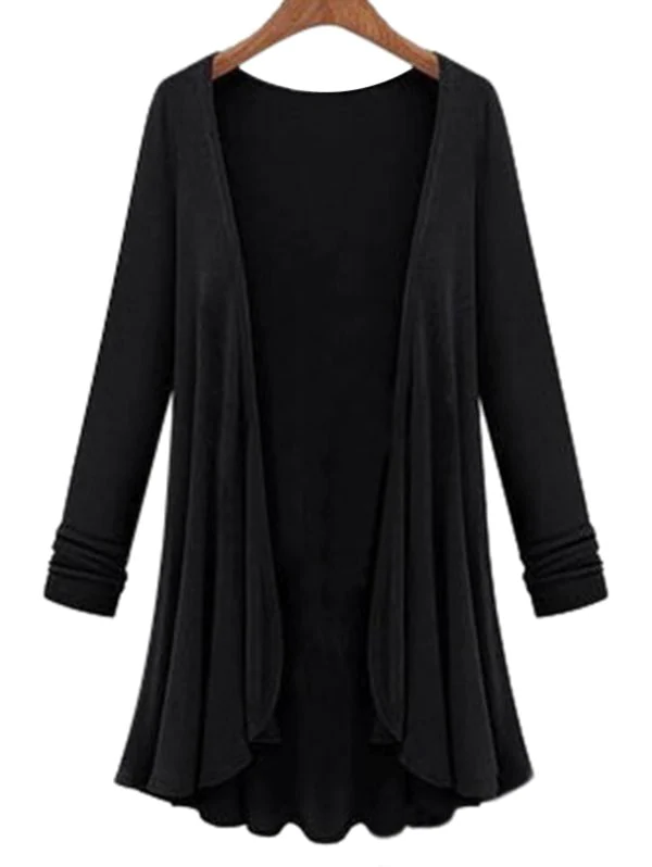 Plus Size Open Front Duster Coat