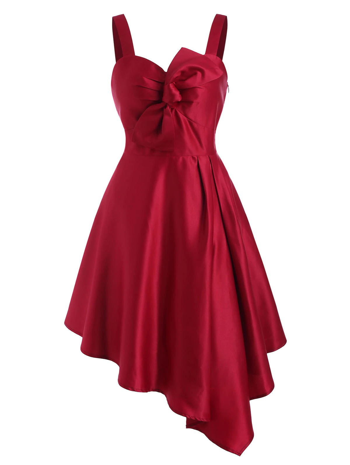 Bowknot Ruched Asymmetrical Dress