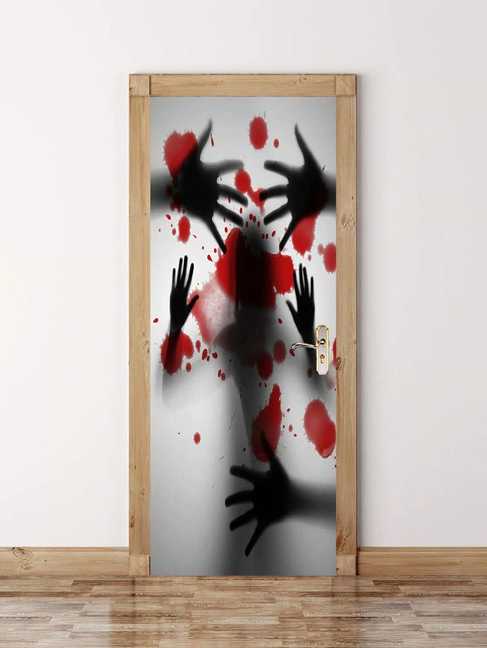 Hand Shadow Blood Pattern Door Art Stickers